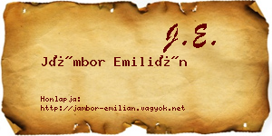 Jámbor Emilián névjegykártya